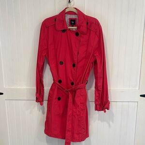 GAP Bold pink Trench/rain coat with pockets size XL